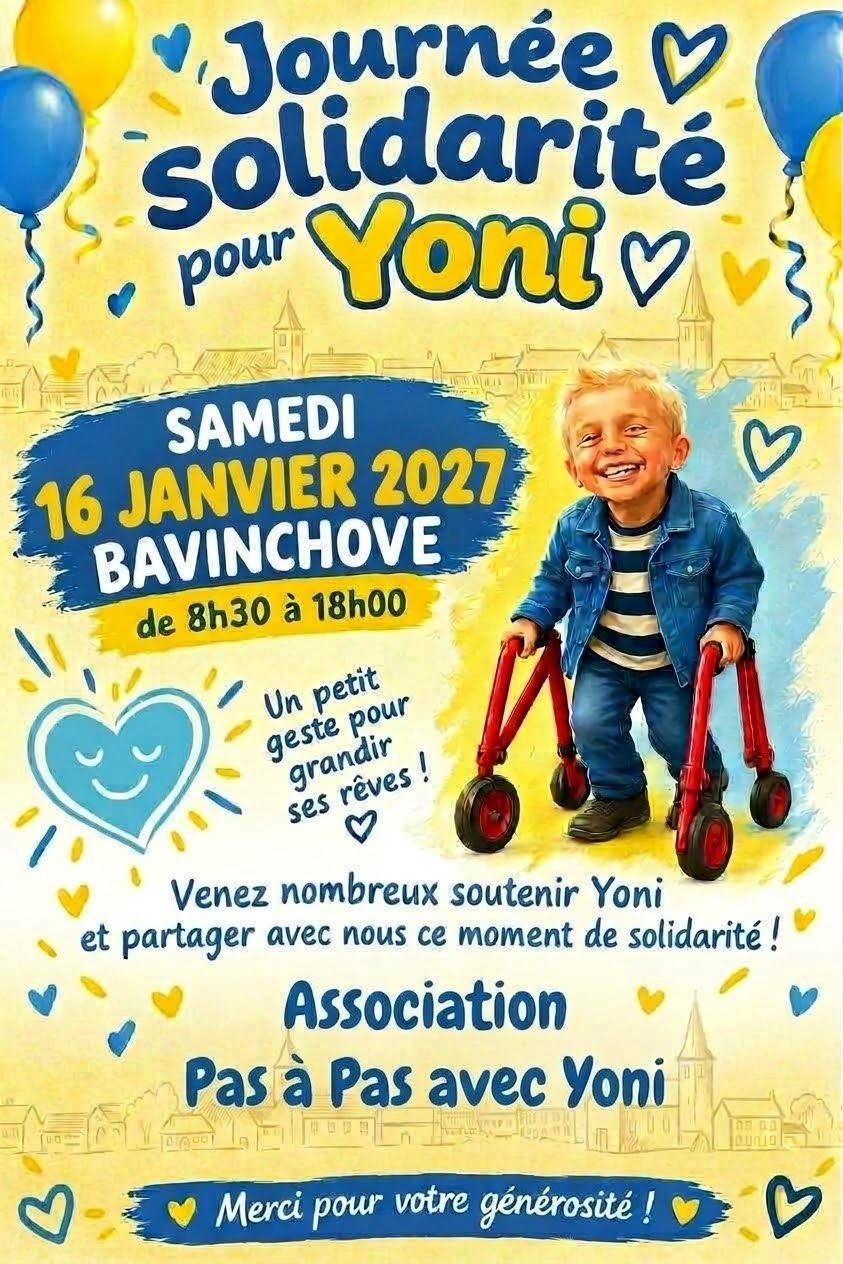 Affiche : Journée solidarité « Pas à pas avec Yoni »